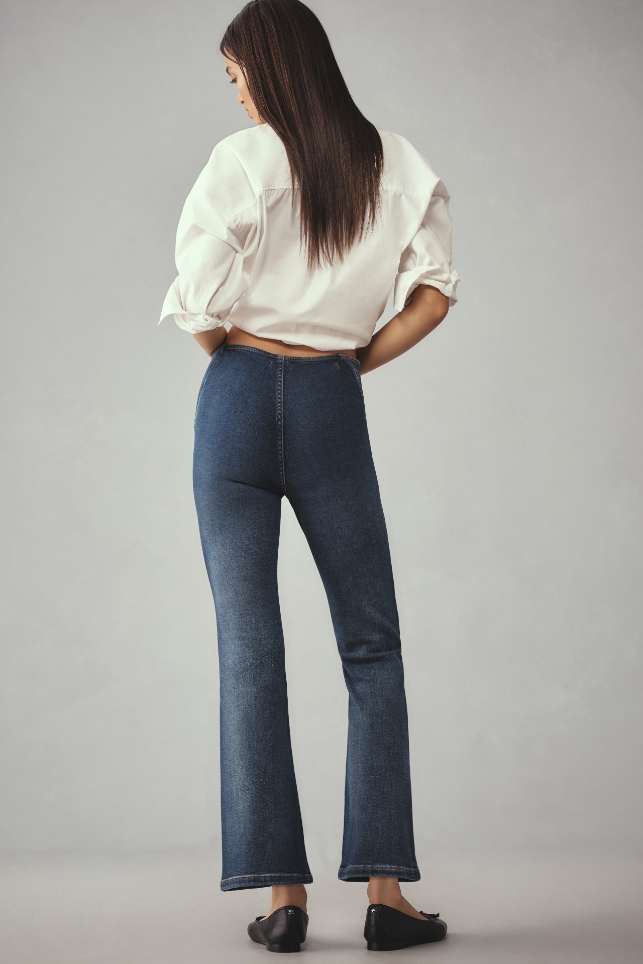 Pilcro Corset Pull-On High-Rise Straight-Leg Jeans