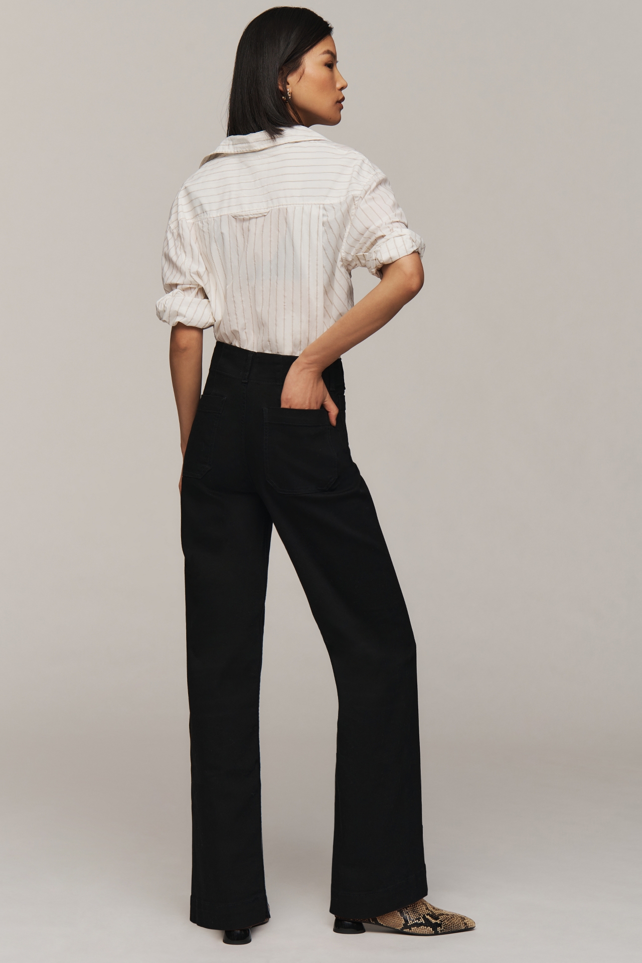 The Colette Denim Full-Length Wide-Leg Jeans by Maeve