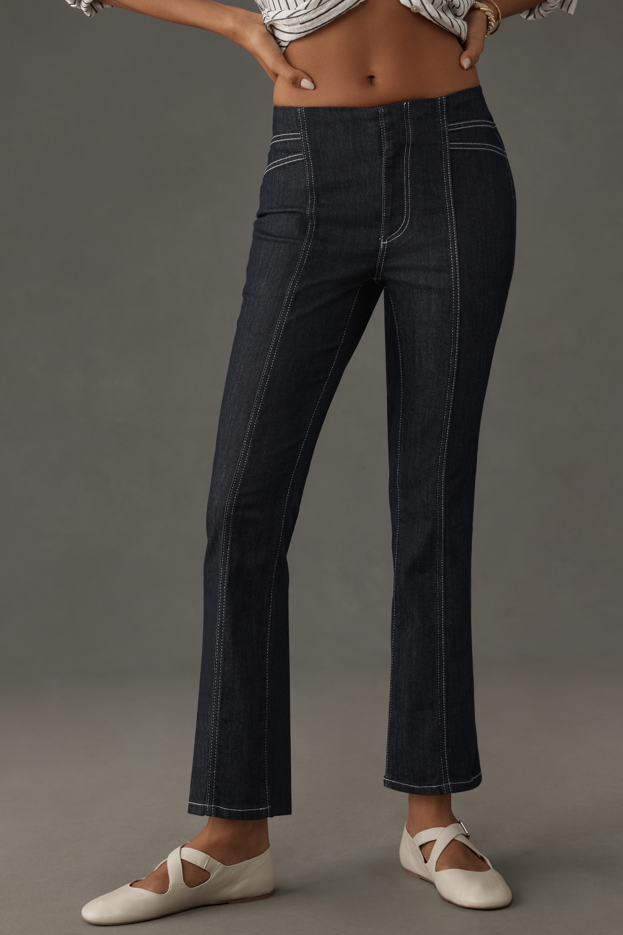 Maeve Downtown Date High-Rise Straight-Leg Jeans