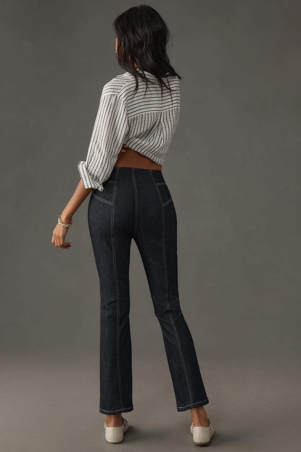 Maeve Downtown Date High-Rise Straight-Leg Jeans