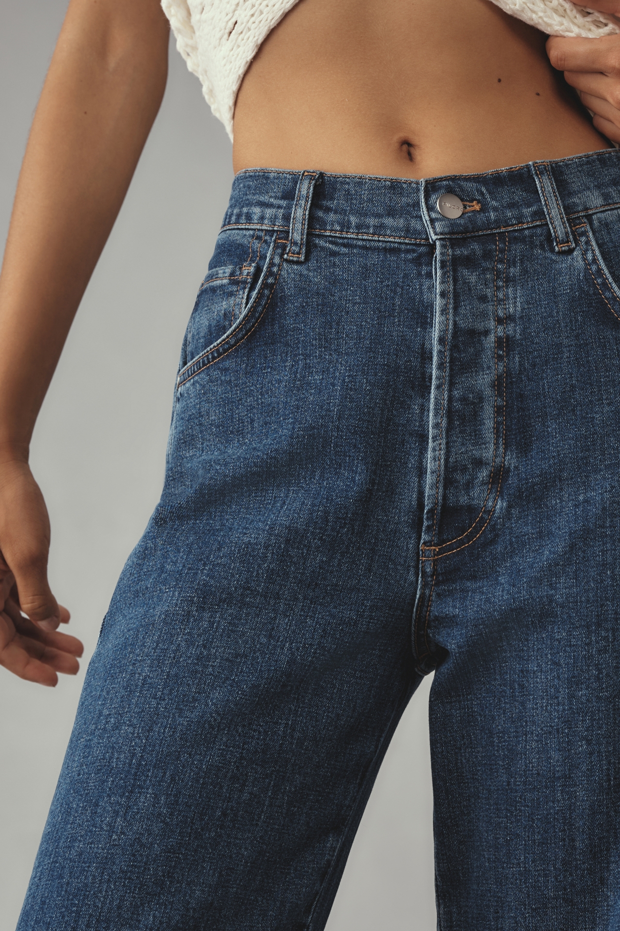 Pilcro Cuff High-Rise Straight-Leg Jeans