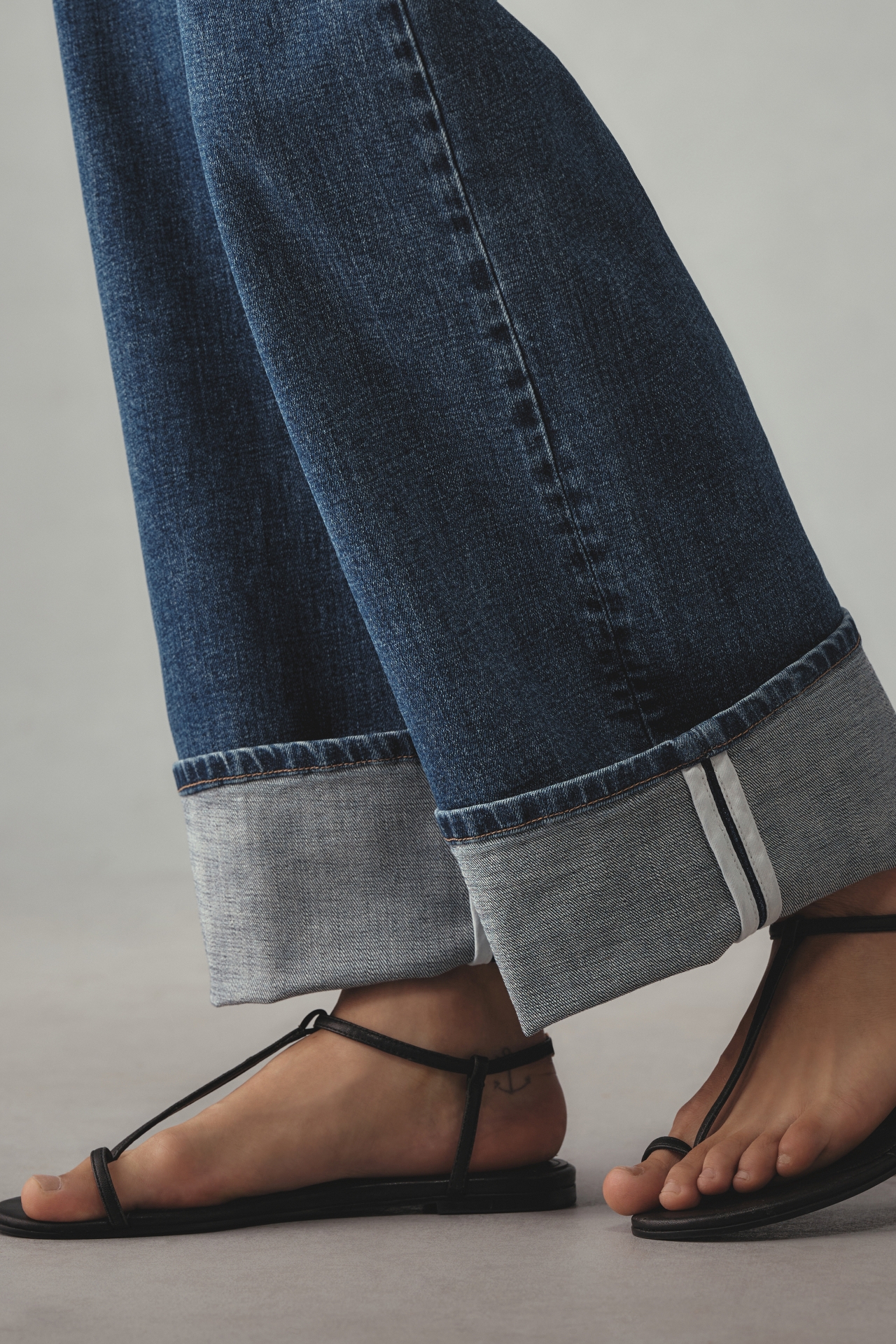 Pilcro Cuff High-Rise Straight-Leg Jeans