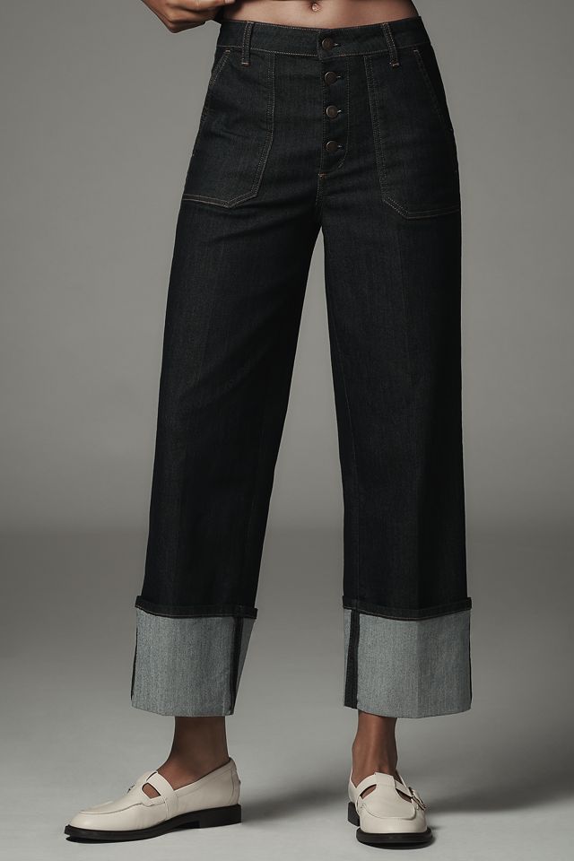 Pilcro Utility Cuff High-Rise Straight-Leg Jeans #1