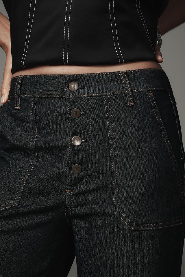 Pilcro Utility Cuff High-Rise Straight-Leg Jeans #4