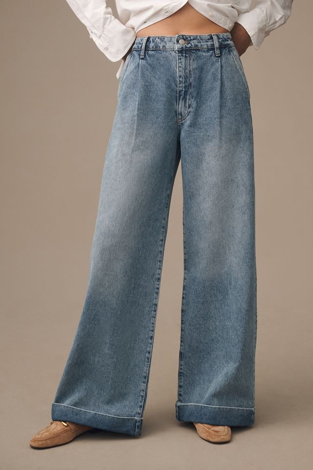 Pilcro High-Rise Plissierte Manschette Hosen Jeans #1