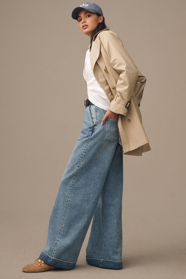 Pilcro High-Rise Plissierte Manschette Hosen Jeans #2