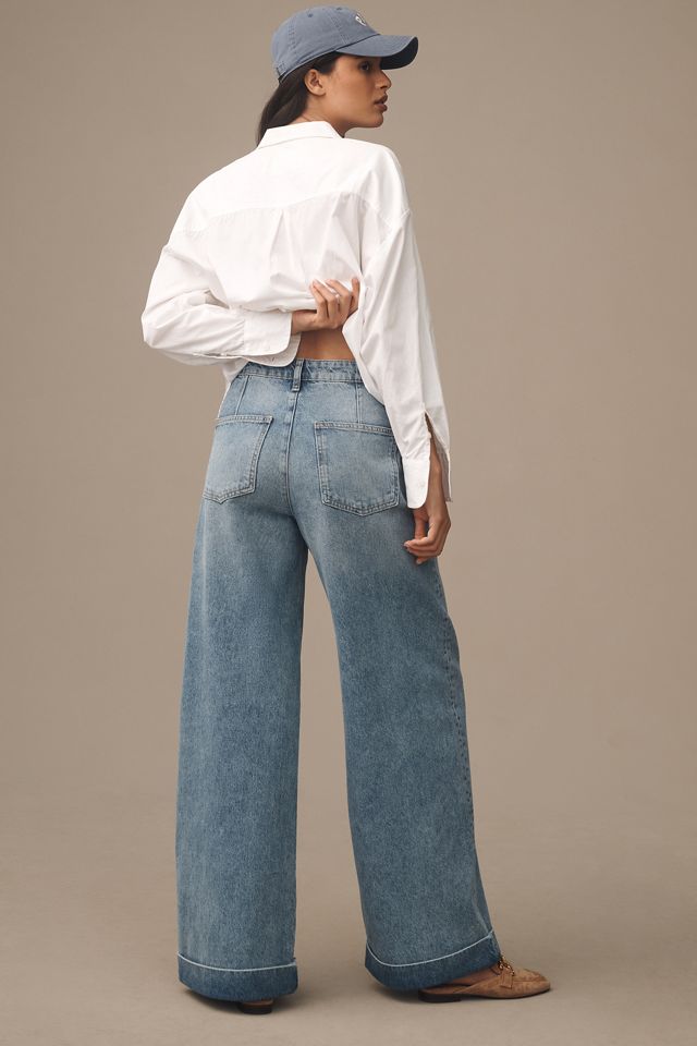 Pilcro High-Rise Plissierte Manschette Hosen Jeans #4