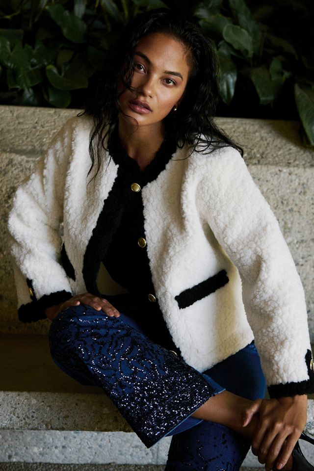 The Colette Sequin Crop Wide-Leg Jeans by Maeve #1
