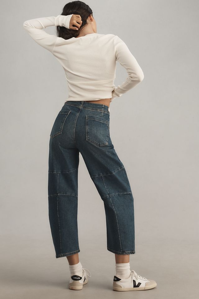 The Leni Mid-Rise Tapered Barrel Jeans by Pilcro #3
