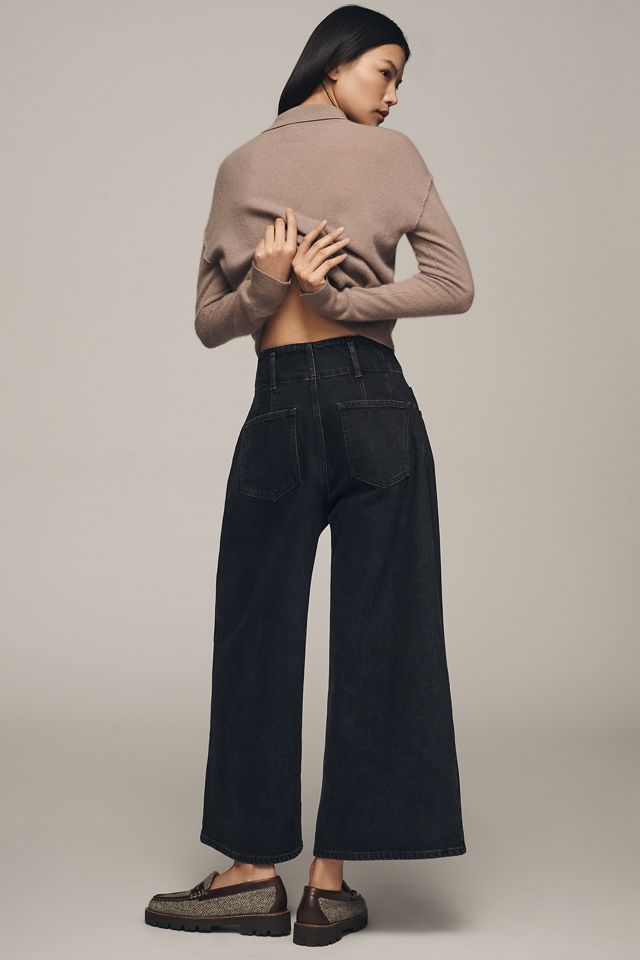 Pilcro Double Button Waist High-Rise Wide-Leg Jeans #1