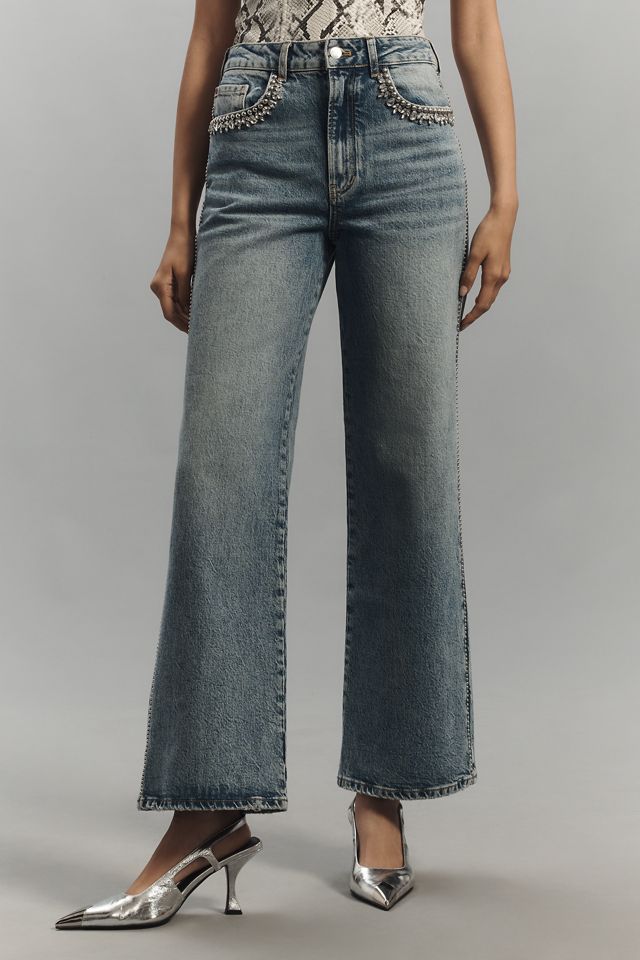 The Austyn High-Rise Wide-Leg Jeans: Embellished Uncuffed Edition #2