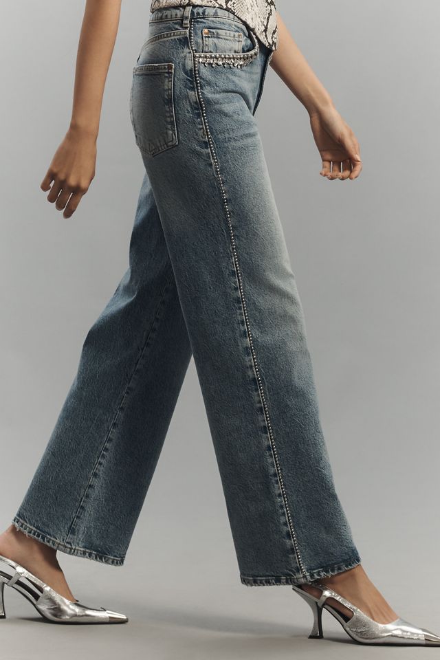 The Austyn High-Rise Wide-Leg Jeans: Embellished Uncuffed Edition #5