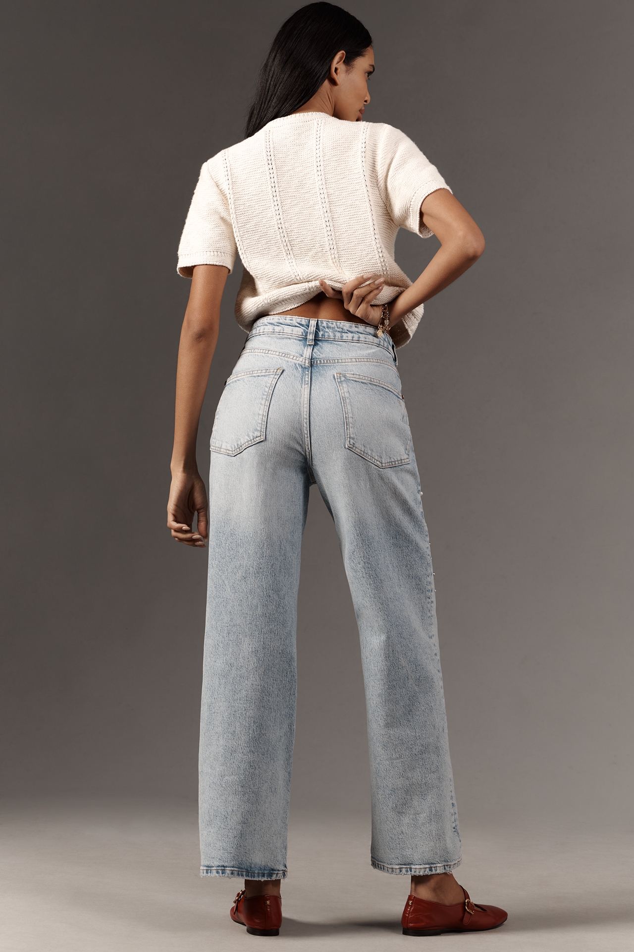 The Austyn High-Rise Wide-Leg Jeans by Pilcro: Uncuffed Pearl Edition