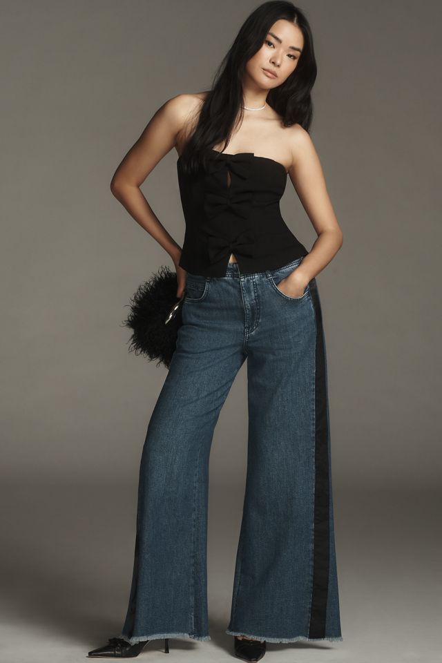 The Adi Tuxedo Mid-Rise Flare Jeans by Pilcro #3