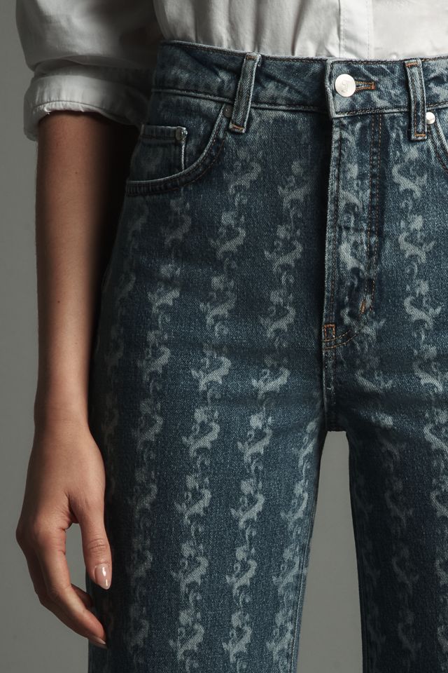 The Austyn High-Rise Cuffed Wide-Leg Jeans by Pilcro: Printed Edition #2