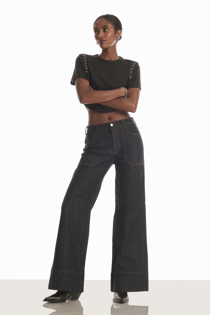 The Rylan Relaxed High-Rise Flare Jeans by Pilcro
