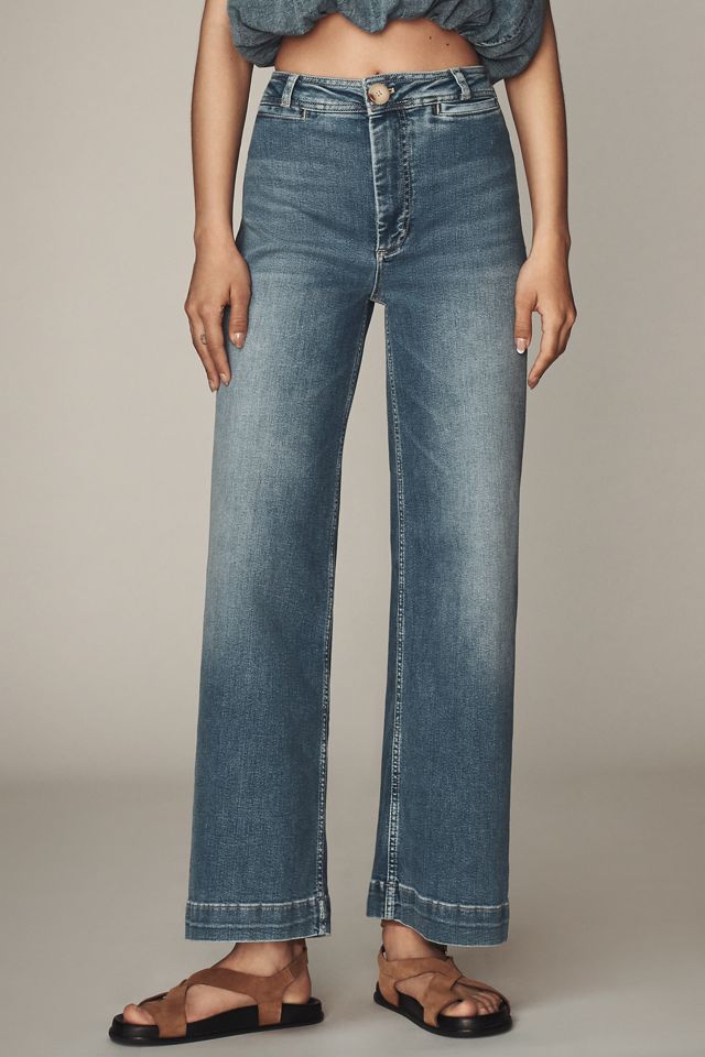 The Ettie High-Rise Full-Length Wide-Leg Jeans by Maeve #1