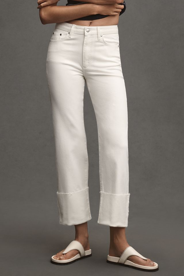Pilcro High-Rise Cuffed Straight-Leg Jeans #1