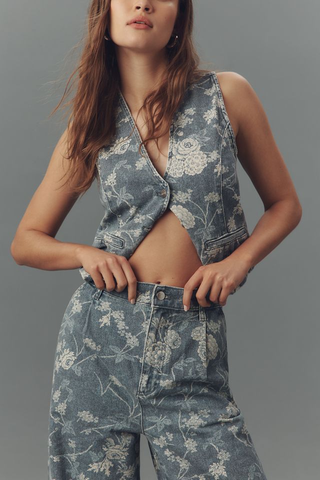 The Leon Double Hem High-Rise Wide-Leg Cuffed Jeans by Pilcro #3
