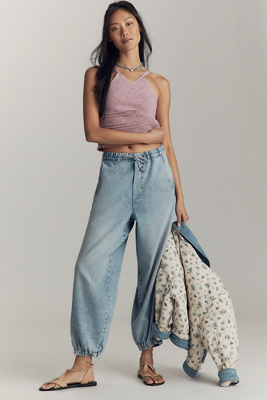 PILCRO BEACHY CARGO HIGH-RISE PARACHUTE JEANS 