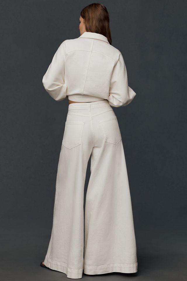 The Olli Regenerative Cotton High-Rise Wide-Leg Flare Jeans by Pilcro #1