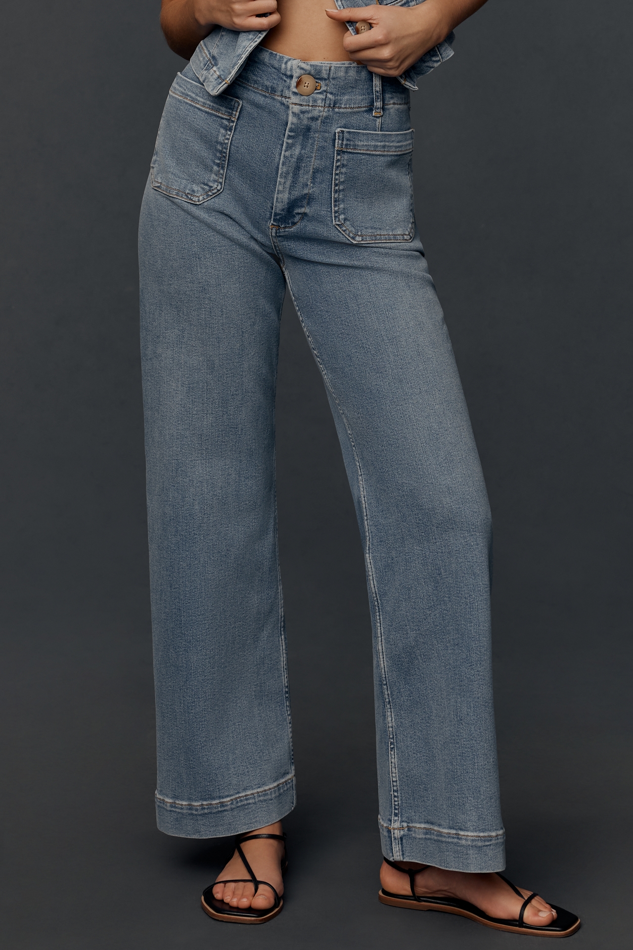 The Colette Regenerative Cotton Full-Length Wide-Leg Jeans by Maeve
