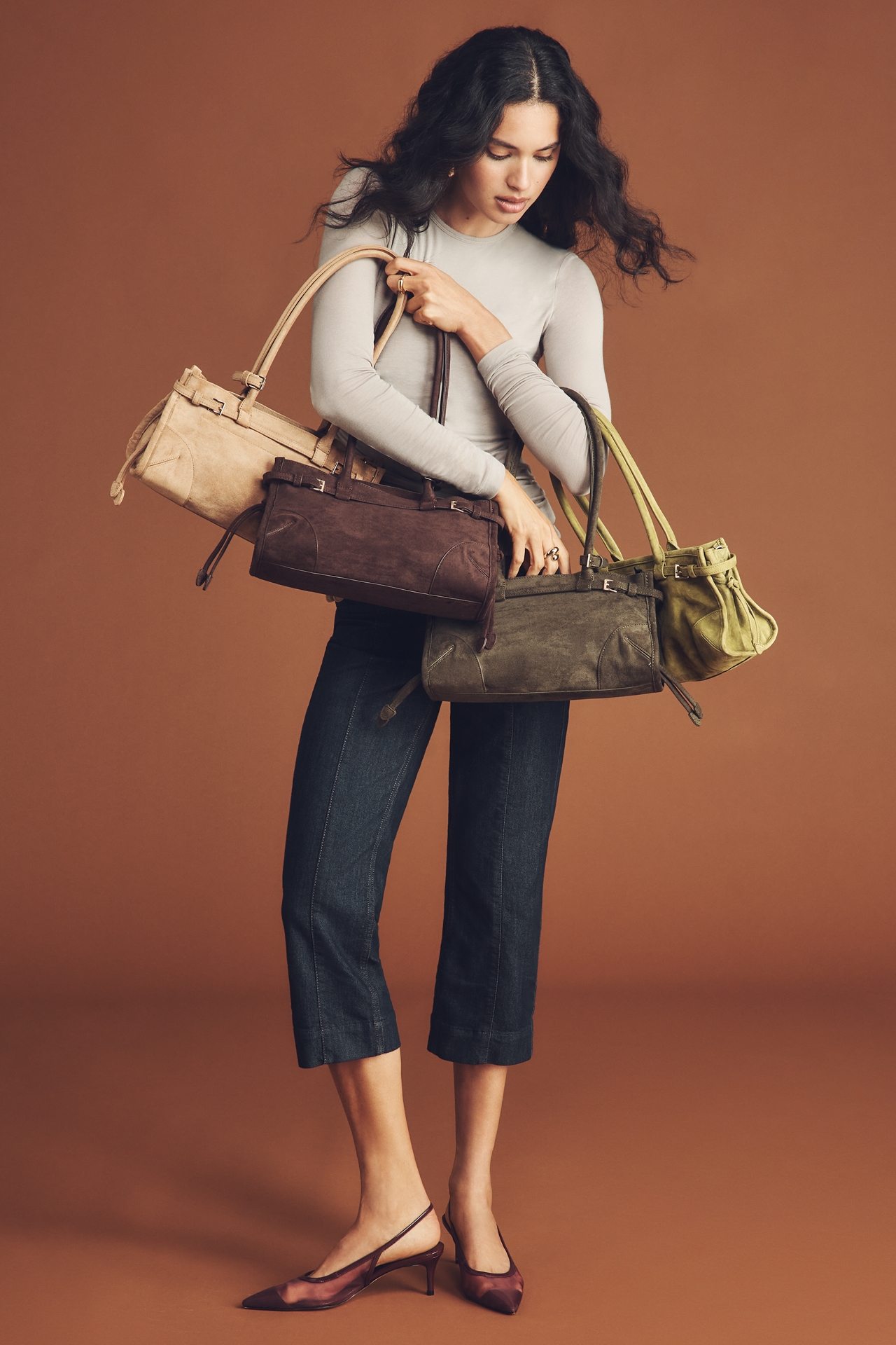 Maeve Slim 70s High-Rise Crop Flare Jeans