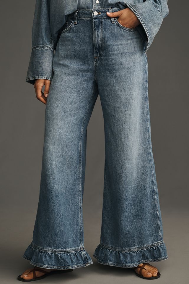 Pilcro High-Rise Wide-Leg Ruffle Flare Jeans #2