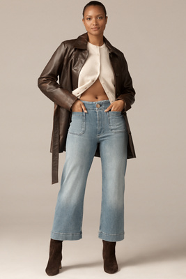 Maeve The Curvy Colette Crop Wide-leg Jeans By  In Blue