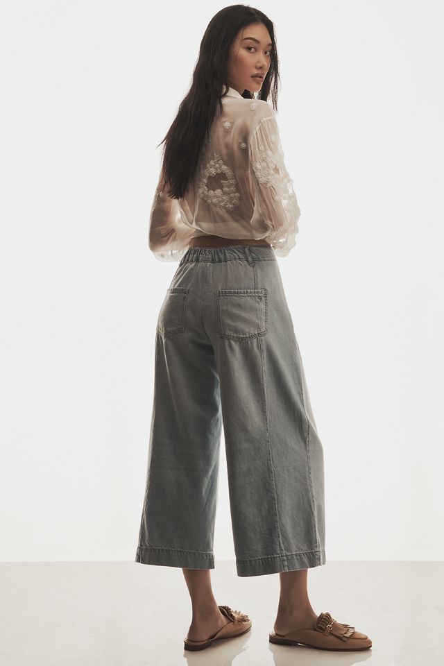 Pilcro High-Rise Crop Wide-Leg Jeans
