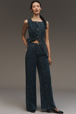 The Skater Needlepoint High-Rise Wide-Leg Jeans by Maeve product page