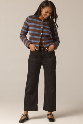 The Curvy Colette High-Rise Crop Wide-Leg Jeans by Maeve