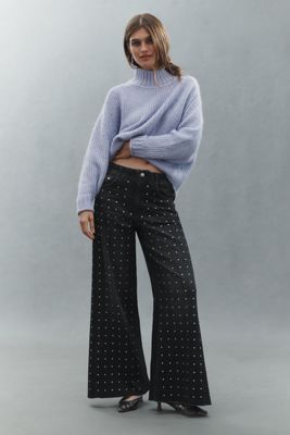 Die Adi Mid-Rise Nietenverzierte Schlagjeans von Pilcro