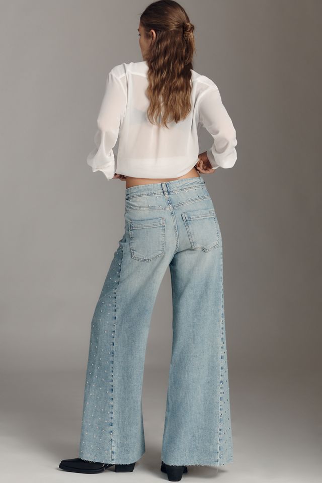 The Adi Mid-Rise Studded Flare Jeans by Pilcro #2