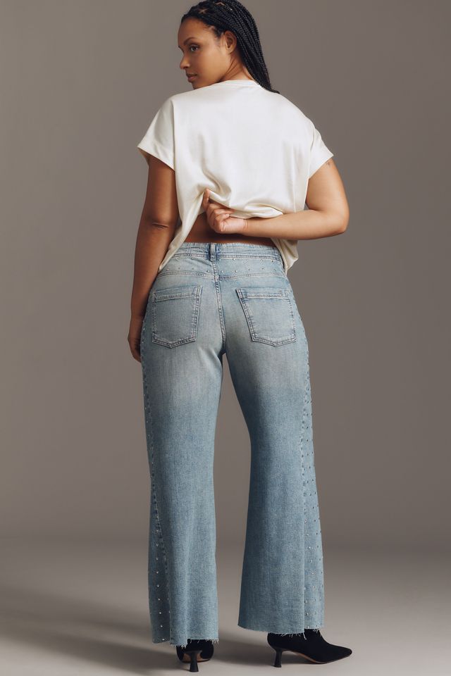 The Adi Mid-Rise Studded Flare Jeans by Pilcro #7