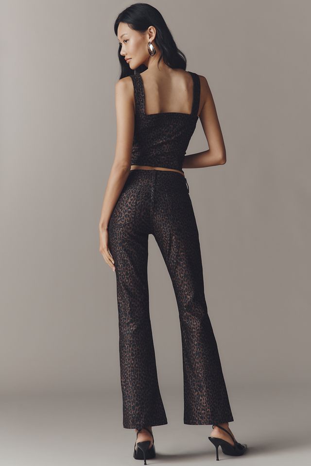 Pilcro High-Rise Animal-Print Flare Jeans #3