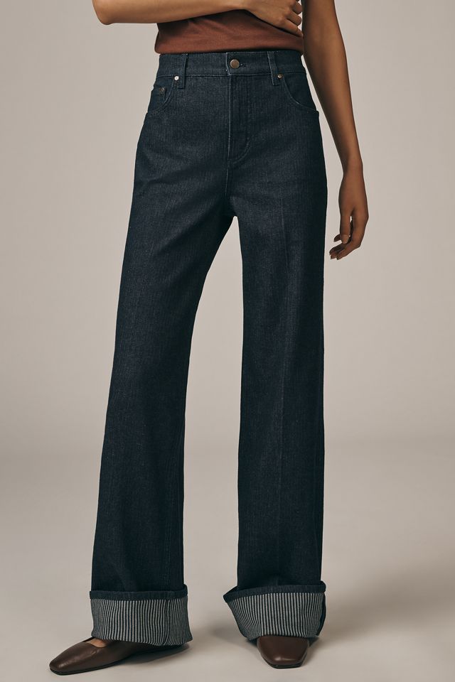 Maeve High-Rise Weite Jeans mit Umschlag #1