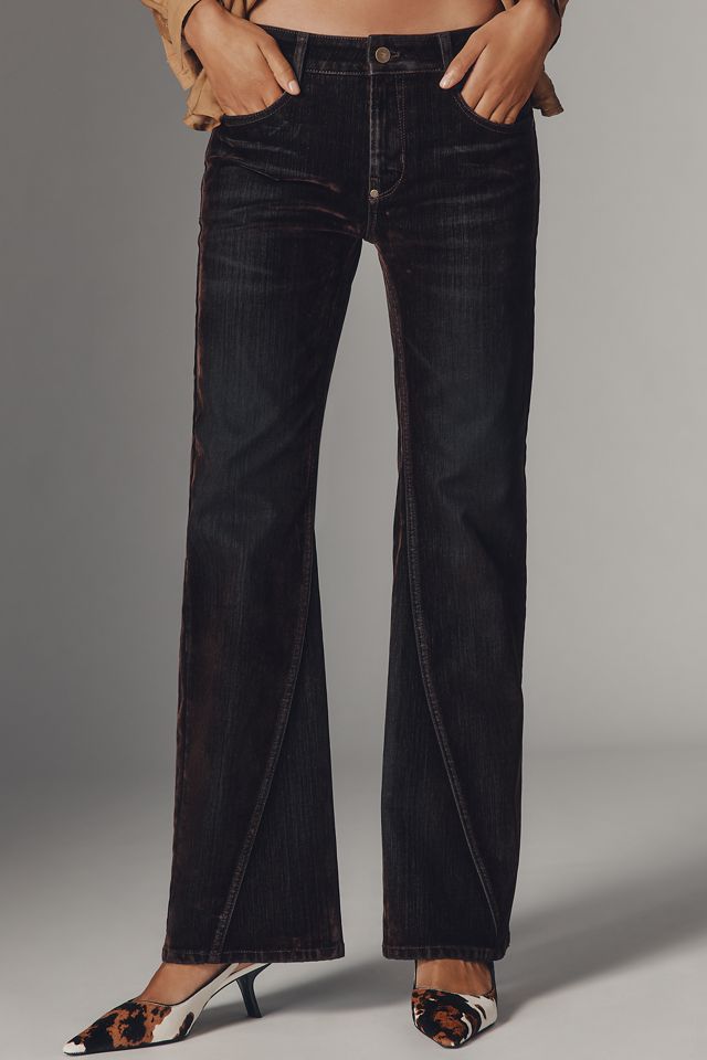 Pilcro Essential Flare Mid-Rise Flocked Jeans #2
