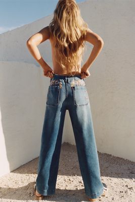 Le Jean Large Longueur Cheville Colette par Maeve : Édition Poche Brodée