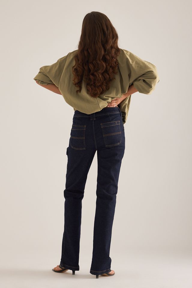 Pilcro Dylan Mittlere-Taille Puddle Gerade-Bein Jeans #1