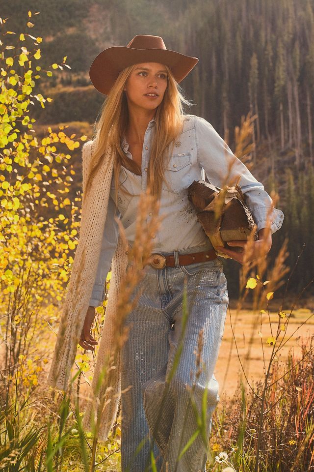 Pilcro Crystal Skater High-Rise Wide-Leg Jeans #1