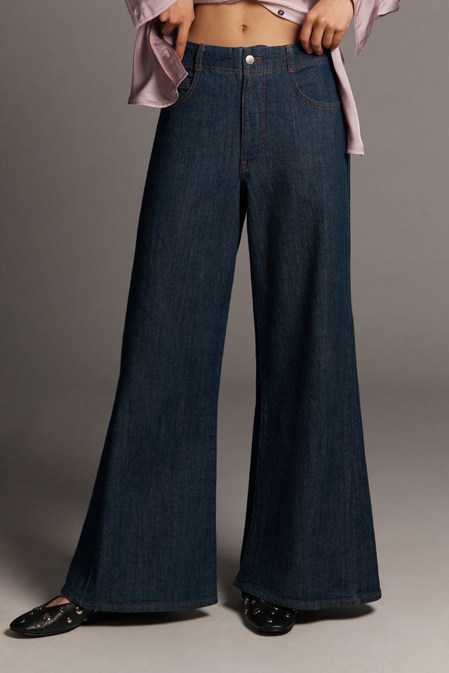 The Adi Regenerative Cotton Mid-Rise Flare Jeans by Pilcro #3