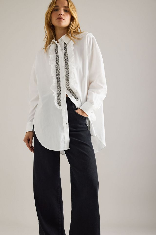 Jeans de Pierna Ancha de Tiro Alto Sadie By Anthropologie #4