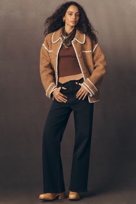 The Robbie High-Rise Flared Fray Jeans by Pilcro