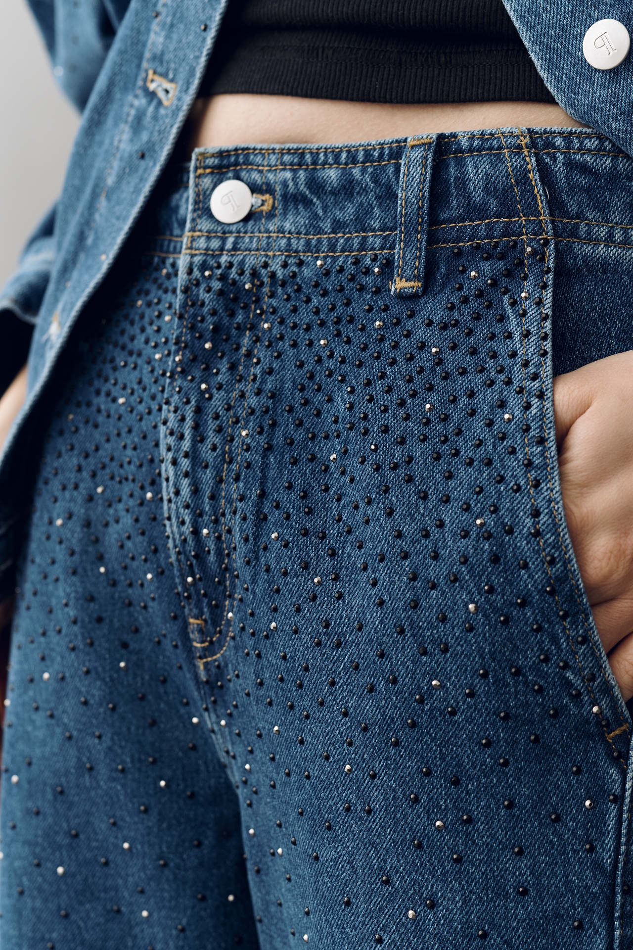 The Lex Sequin High-Rise Relaxed Tapered Jeans by Pilcro