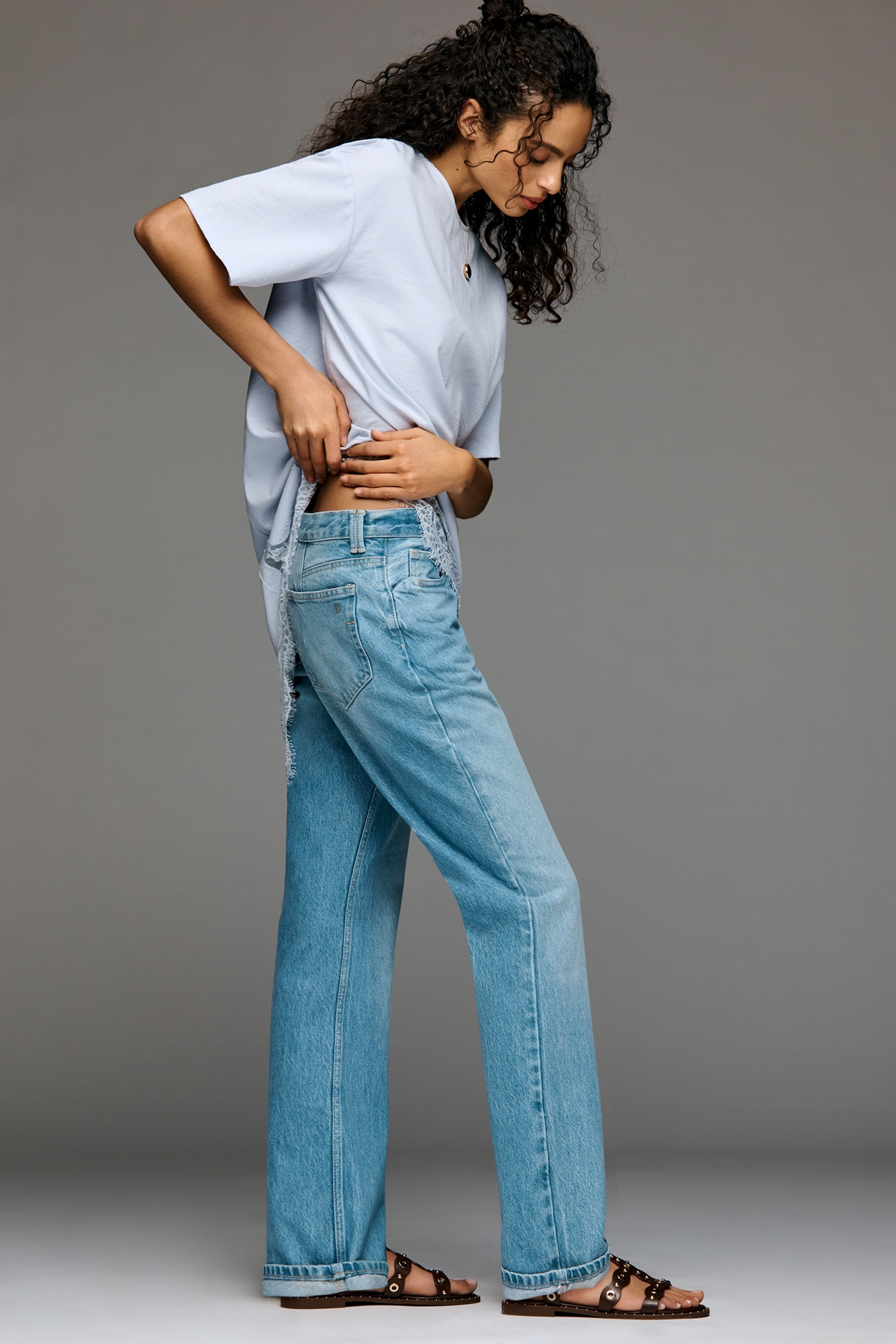 Pilcro Low Loose Low-Rise Straight Jeans