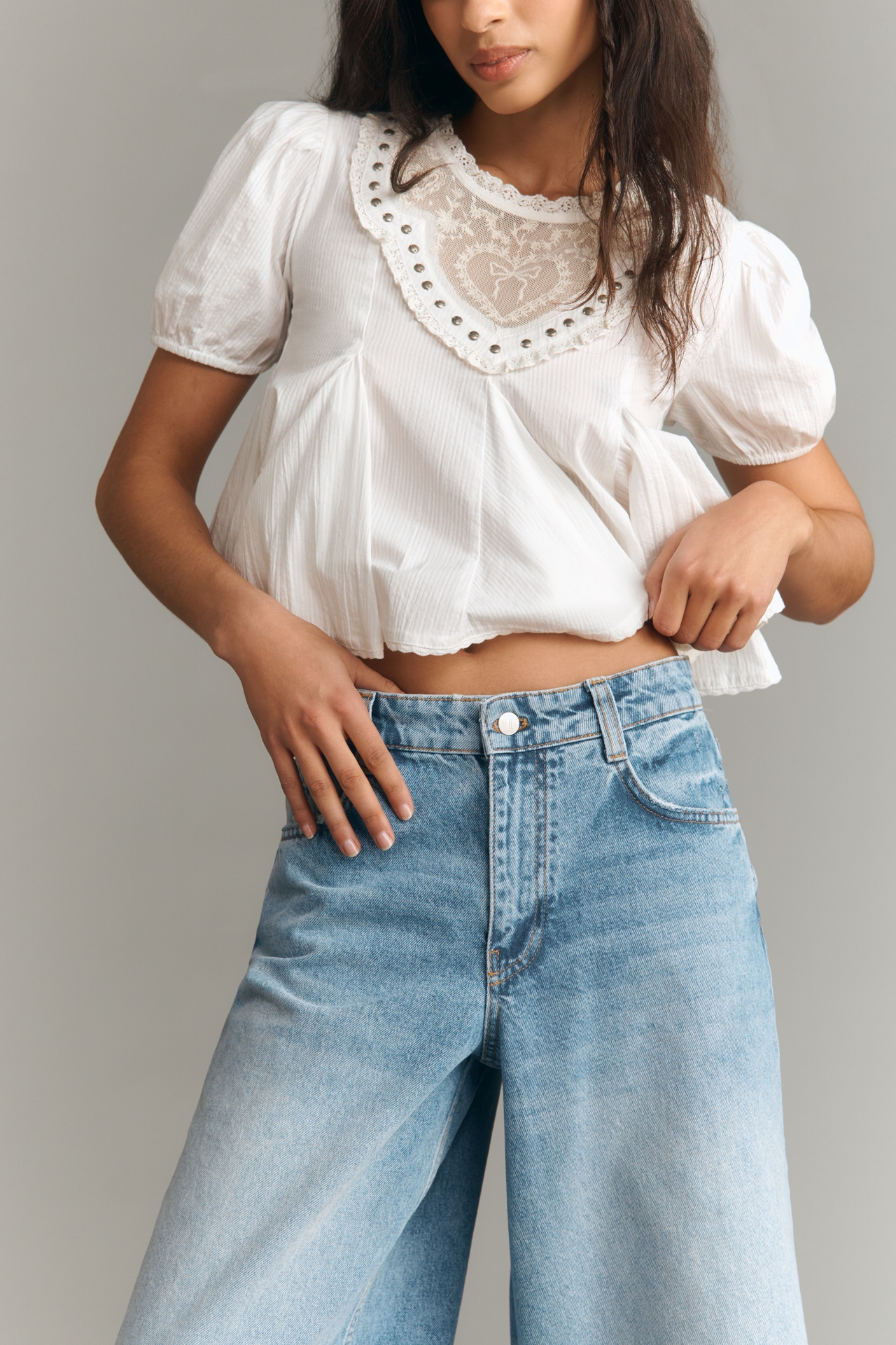 Pilcro Mid-Rise Culotte Denim