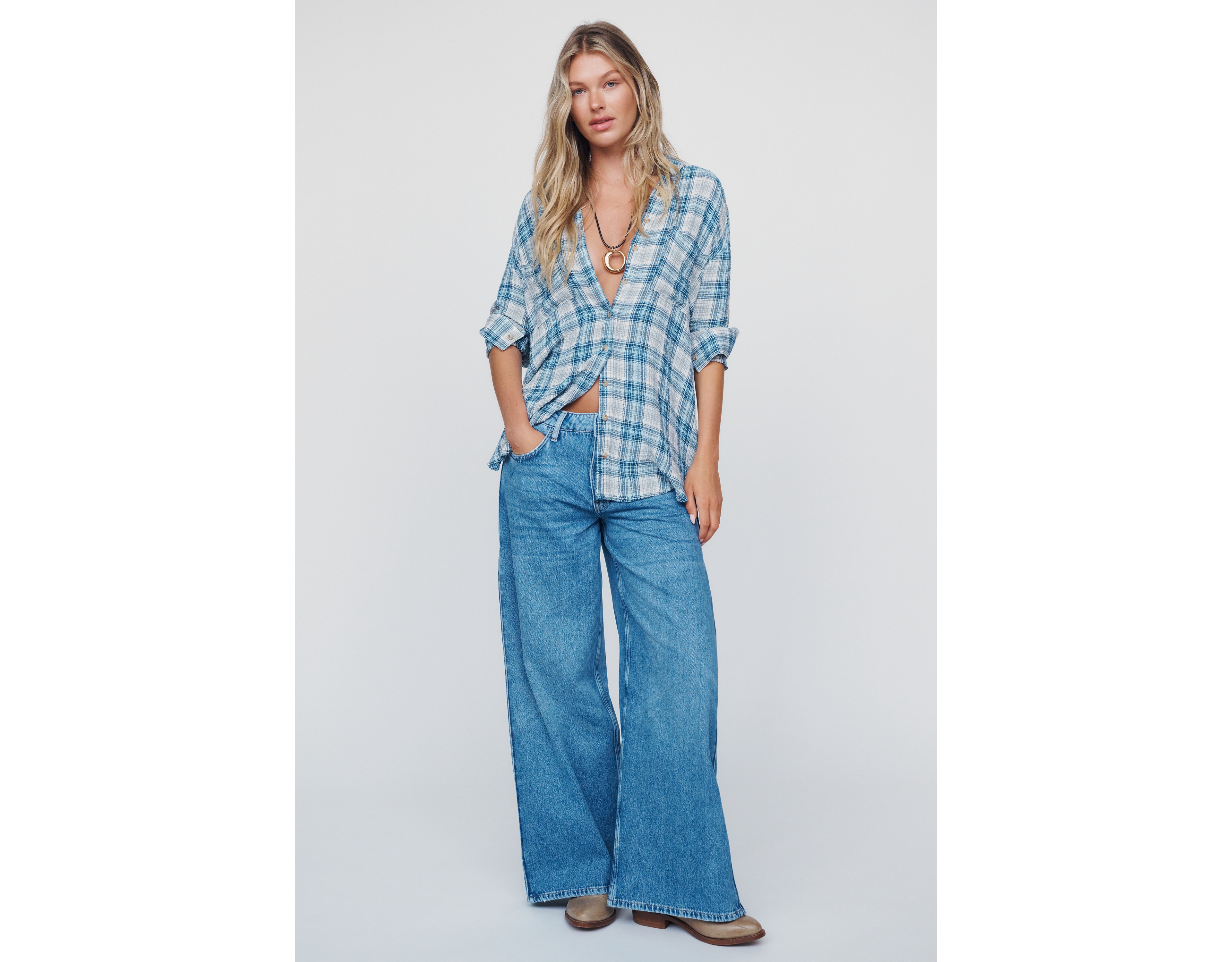 Pilcro High Rise Wide Leg Side Gusset Jeans