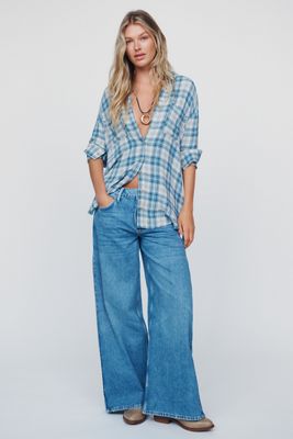 Pilcro High-Rise Wide-Leg Side-Gusset  Jeans