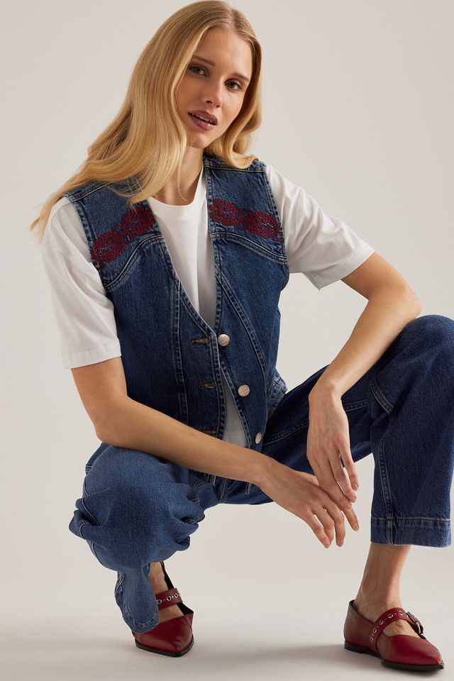 Jeans Brodés Drew Texas Damson Madder #1